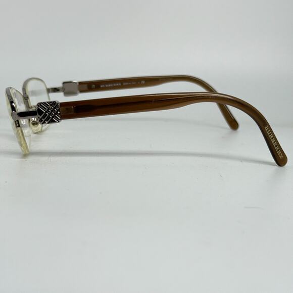 BURBERRY B1146 1006 Brown Eyeglasses Frame Italy Half Rim 52-17-135 Gold H5066 - Picture 2 of 7